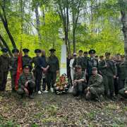 Ученик 7м2 класса МЛШ Назар Беловодский принял участие в Дозоре памяти у обелиска, установленного на месте боя в Мещеряковой пади в 1937 году